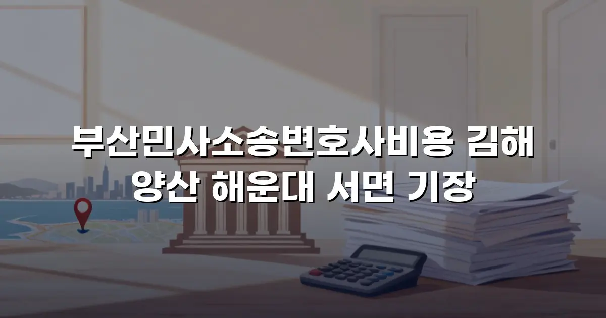 부산민사소송변호사비용 김해 양산 해운대 서면 기장