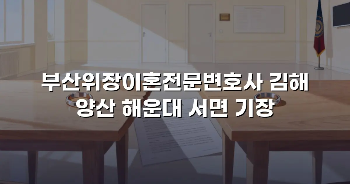 부산위장이혼전문변호사 김해 양산 해운대 서면 기장