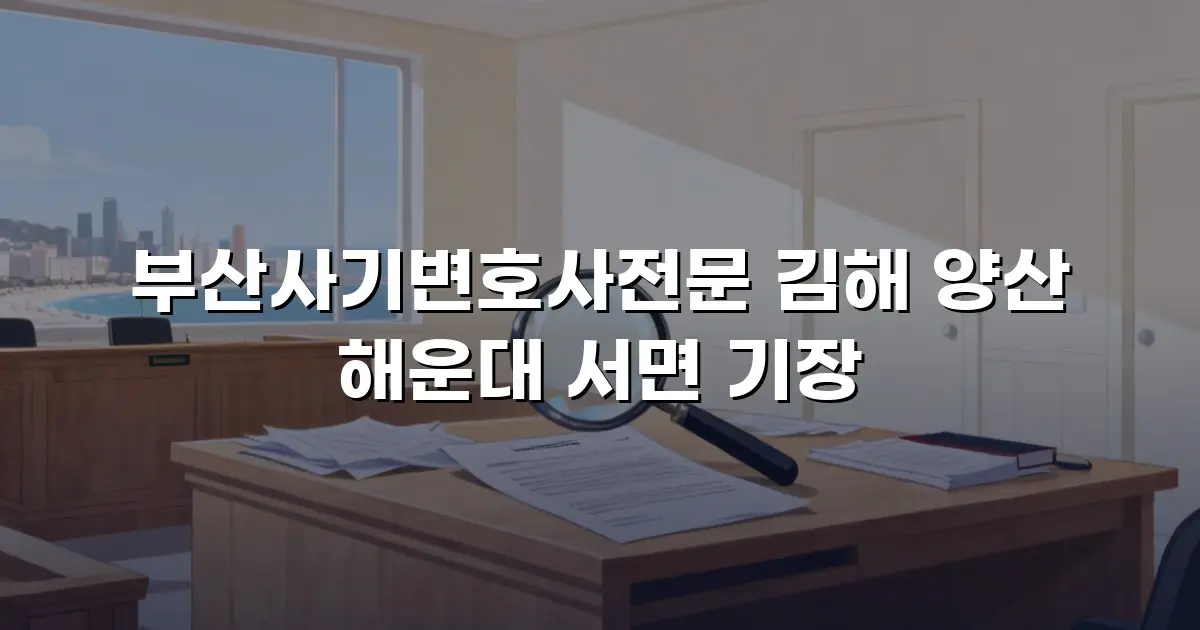 부산사기변호사전문 김해 양산 해운대 서면 기장