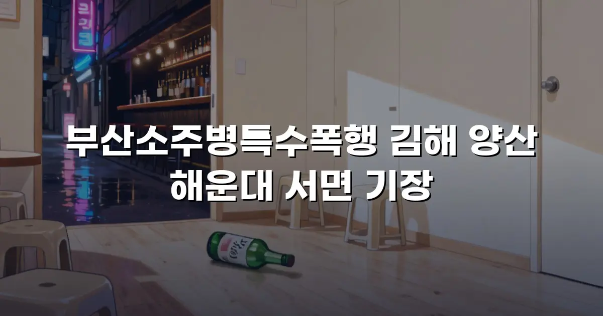 부산소주병특수폭행 김해 양산 해운대 서면 기장