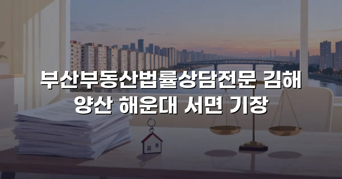 부산부동산법률상담전문 김해 양산 해운대 서면 기장