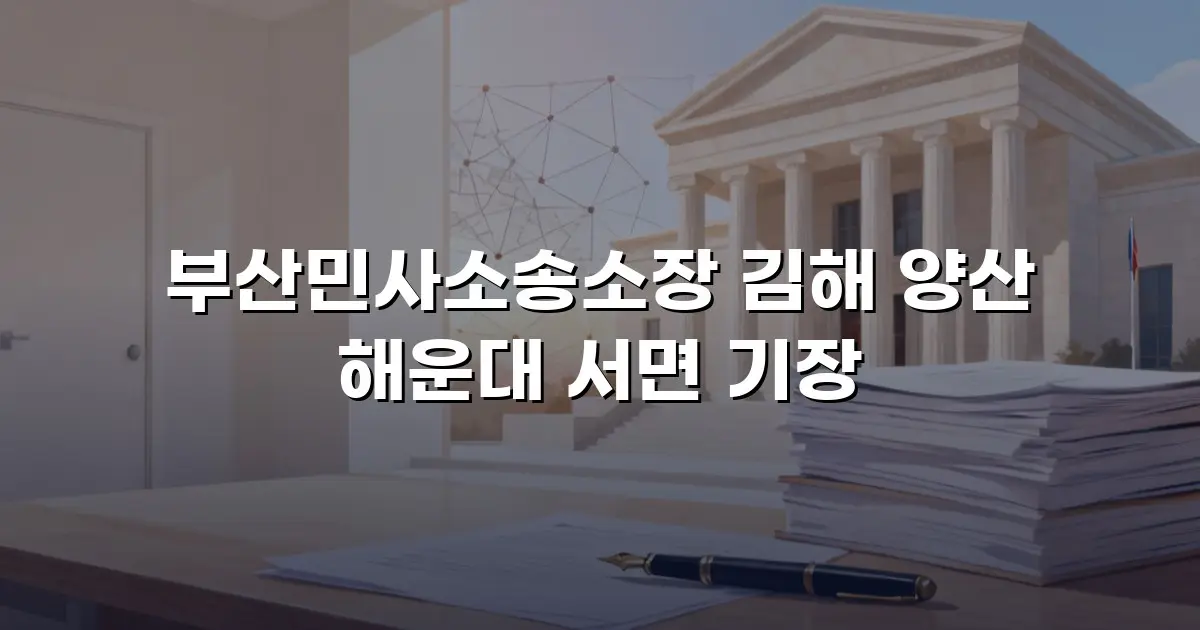 부산민사소송소장 김해 양산 해운대 서면 기장