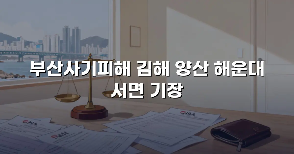 부산사기피해 김해 양산 해운대 서면 기장