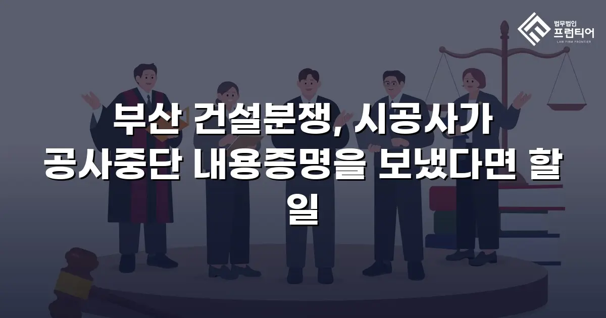 부산 건설분쟁, 시공사가 공사중단 내용증명을 보냈다면 할 일