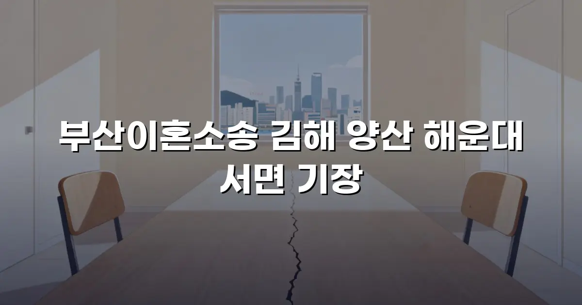 부산이혼소송 김해 양산 해운대 서면 기장