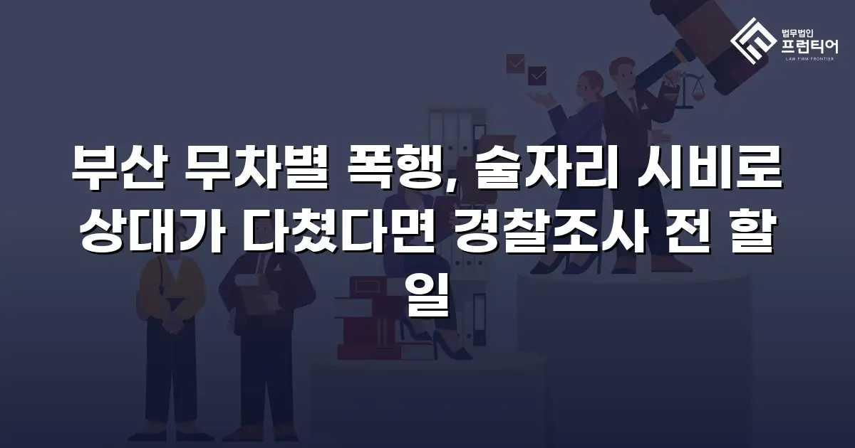 부산 무차별 폭행, 술자리 시비로 상대가 다쳤다면 경찰조사 전 할 일