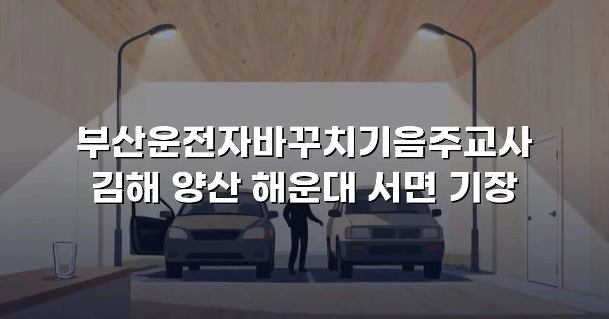 부산운전자바꾸치기음주교사 김해 양산 해운대 서면 기장
