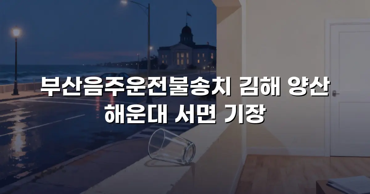 부산음주운전불송치 김해 양산 해운대 서면 기장
