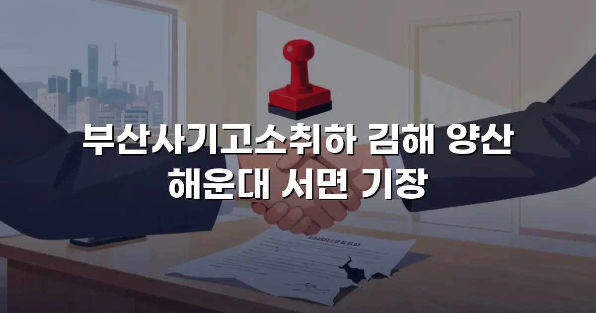 부산사기고소취하 김해 양산 해운대 서면 기장