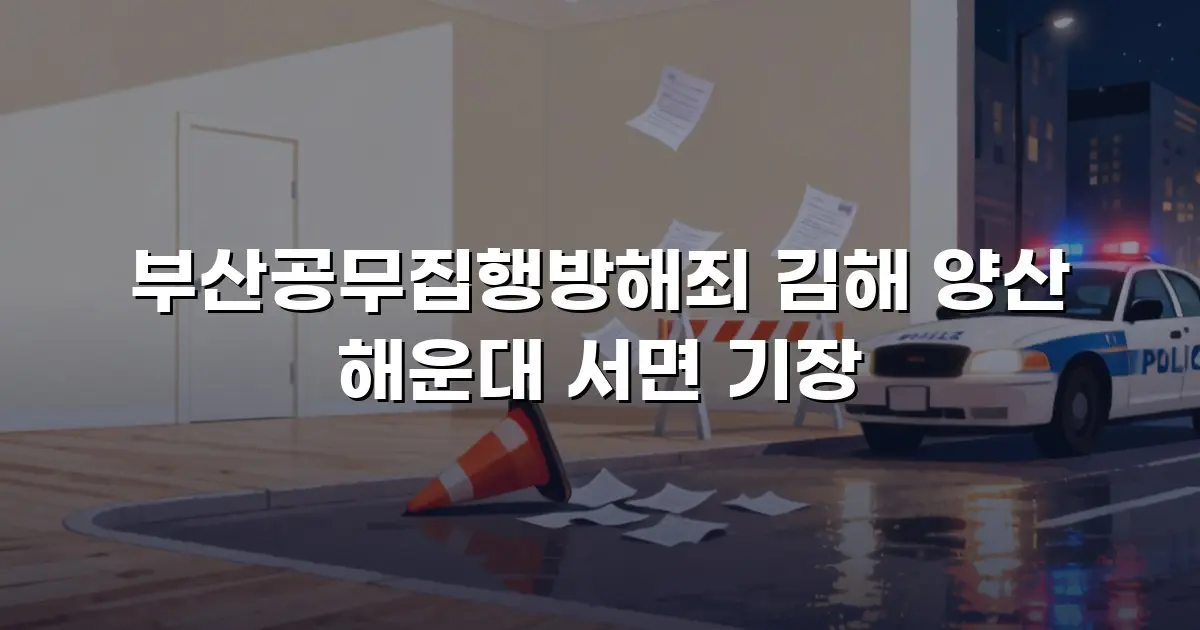 부산공무집행방해죄 김해 양산 해운대 서면 기장