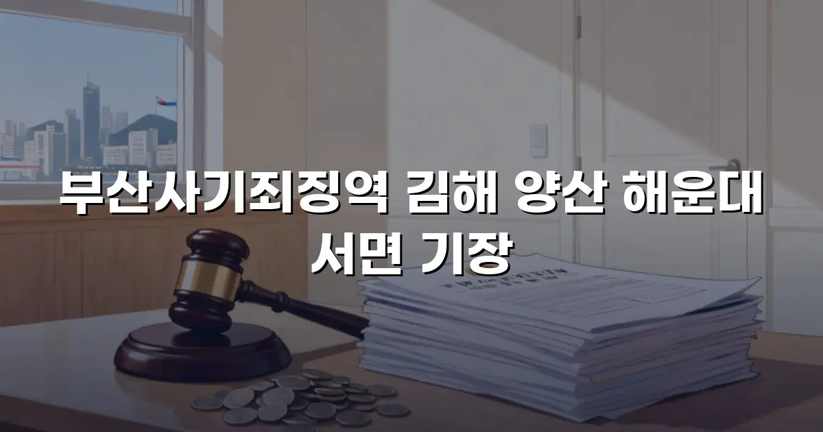 부산사기죄징역 김해 양산 해운대 서면 기장
