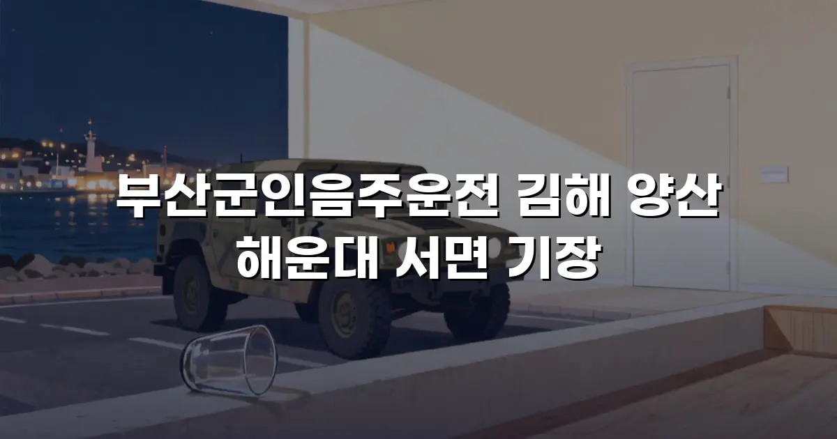 부산군인음주운전 김해 양산 해운대 서면 기장