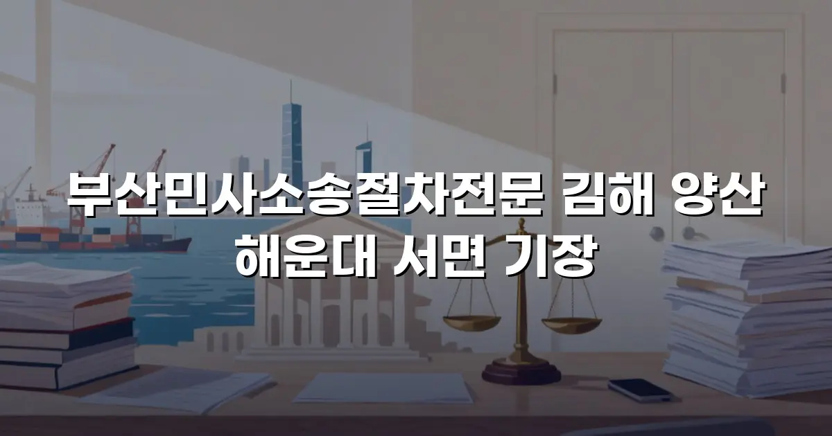 부산민사소송절차전문 김해 양산 해운대 서면 기장