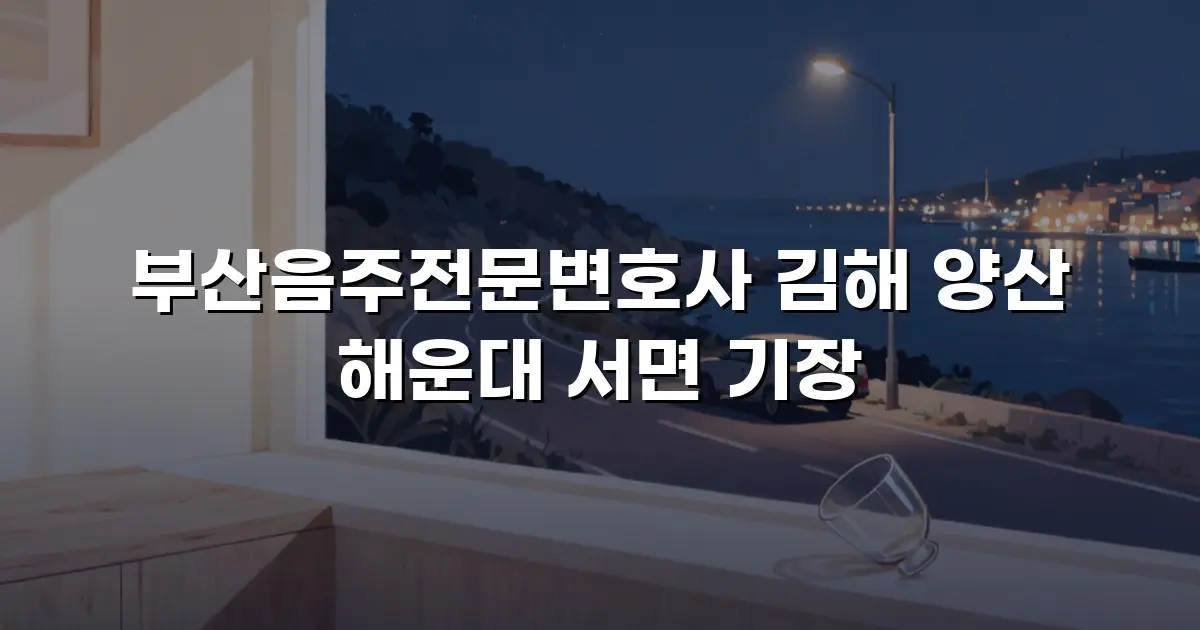 부산음주전문변호사 김해 양산 해운대 서면 기장