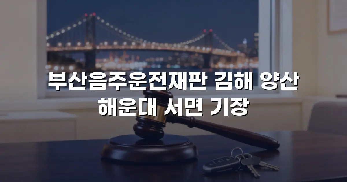 부산음주운전재판 김해 양산 해운대 서면 기장