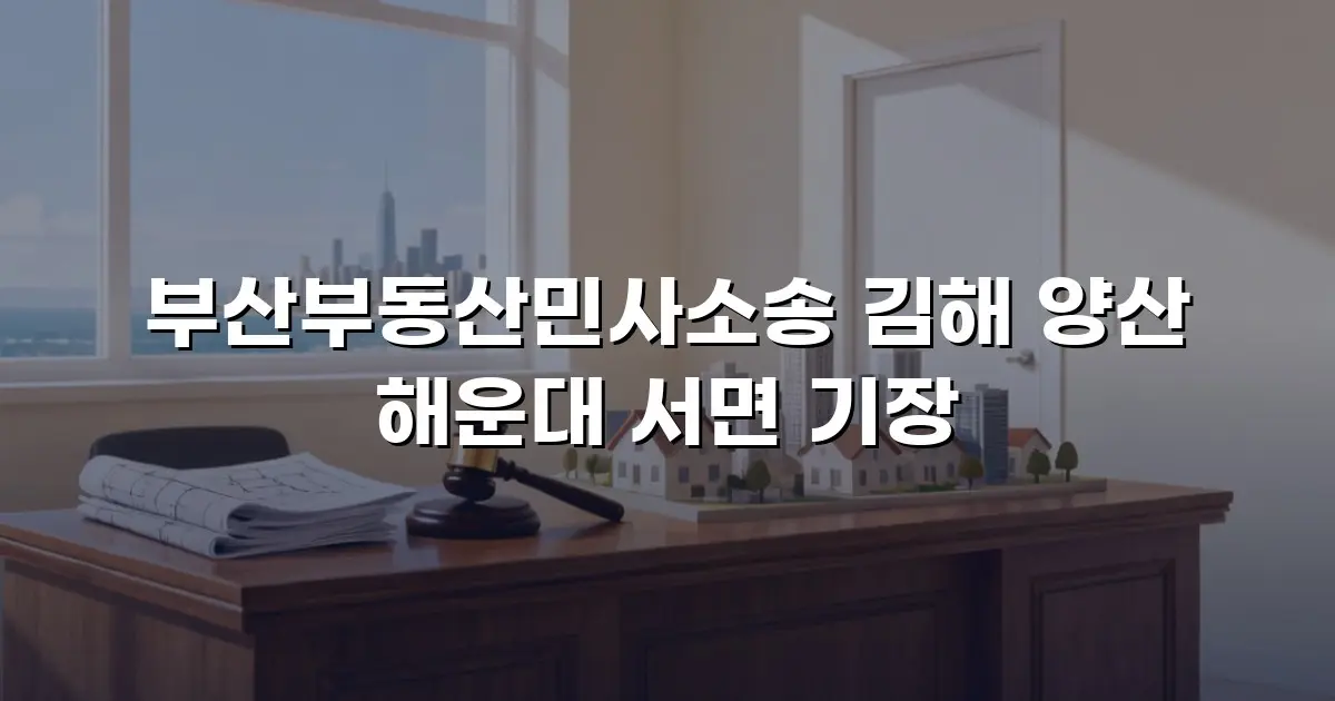 부산부동산민사소송 김해 양산 해운대 서면 기장