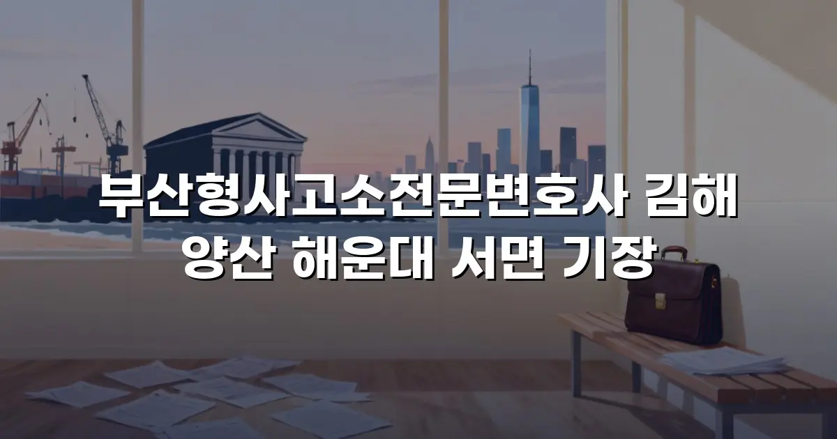 부산형사고소전문변호사 김해 양산 해운대 서면 기장