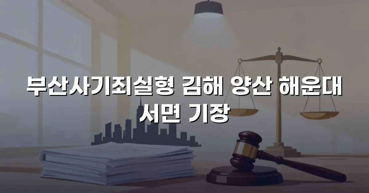 부산사기죄실형 김해 양산 해운대 서면 기장
