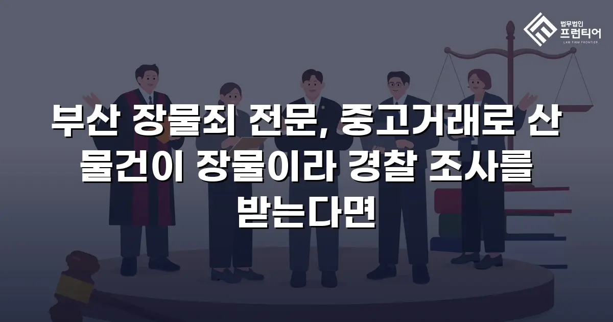 부산 장물죄 전문, 중고거래로 산 물건이 장물이라 경찰 조사를 받는다면