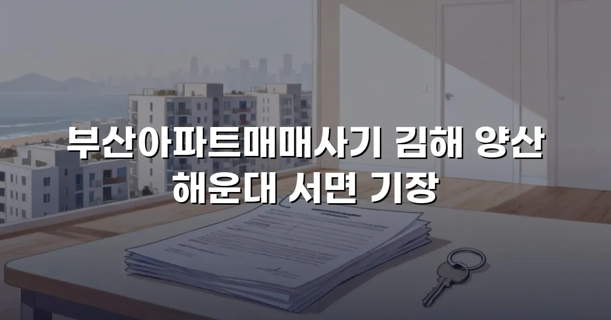부산아파트매매사기 김해 양산 해운대 서면 기장