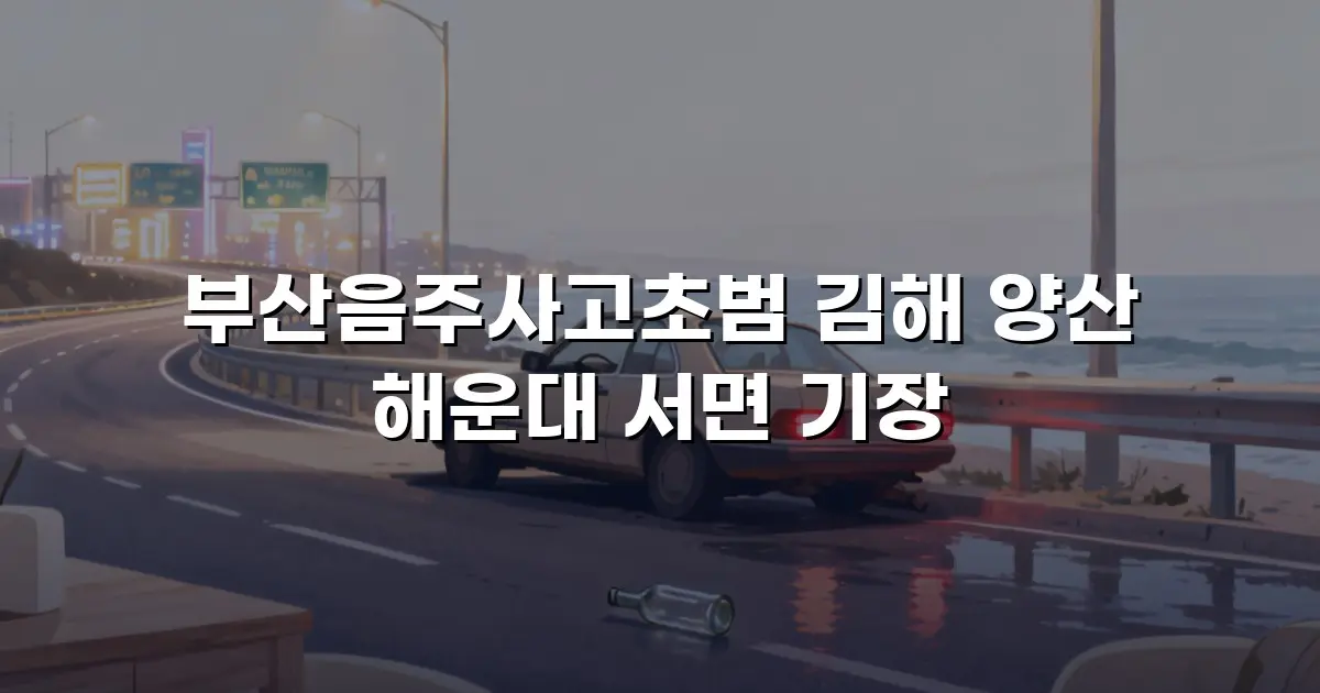 부산음주사고초범 김해 양산 해운대 서면 기장
