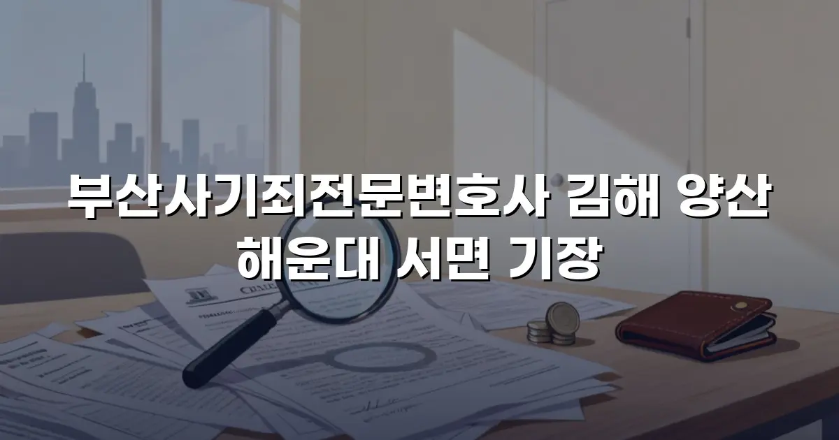 부산사기죄전문변호사 김해 양산 해운대 서면 기장