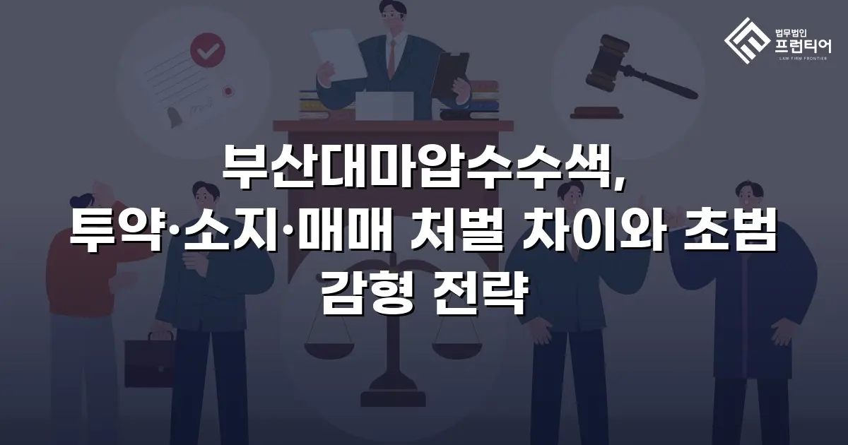 부산대마압수수색, 투약·소지·매매 처벌 차이와 초범 감형 전략