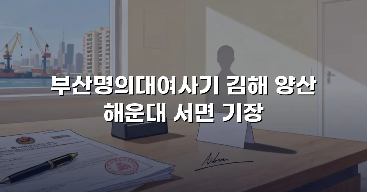 부산명의대여사기 김해 양산 해운대 서면 기장