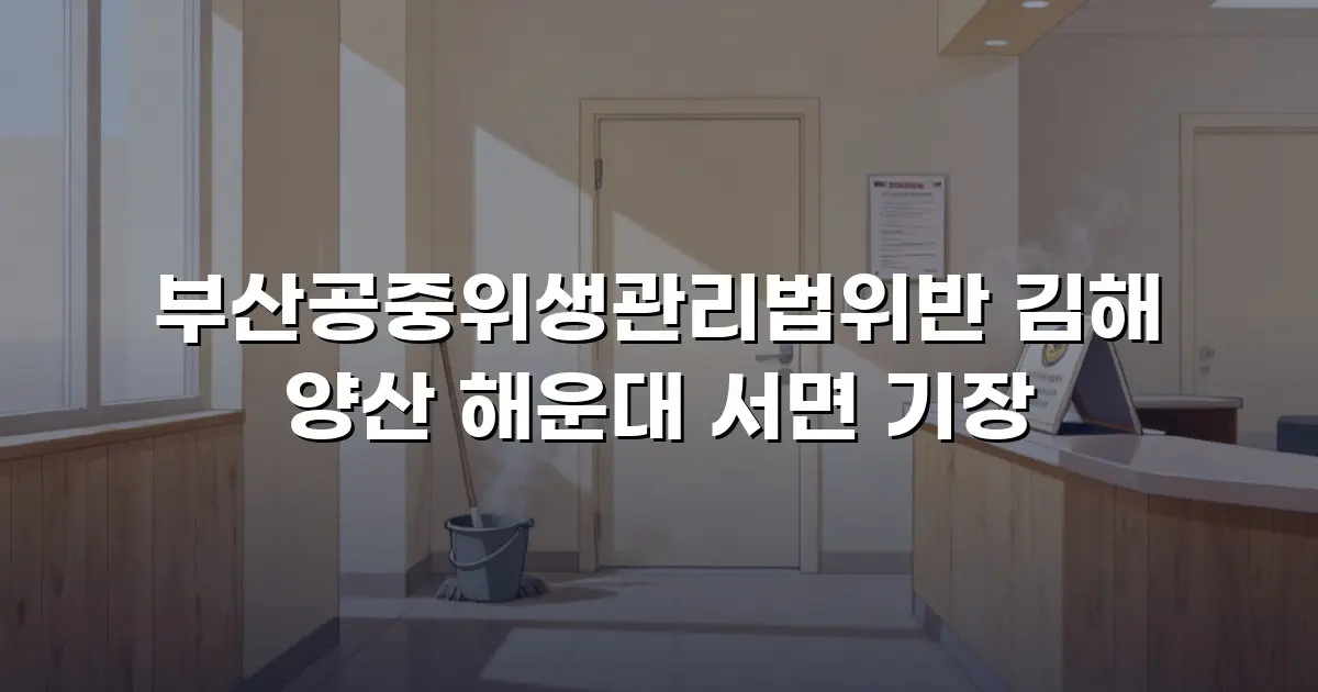 부산공중위생관리법위반 김해 양산 해운대 서면 기장