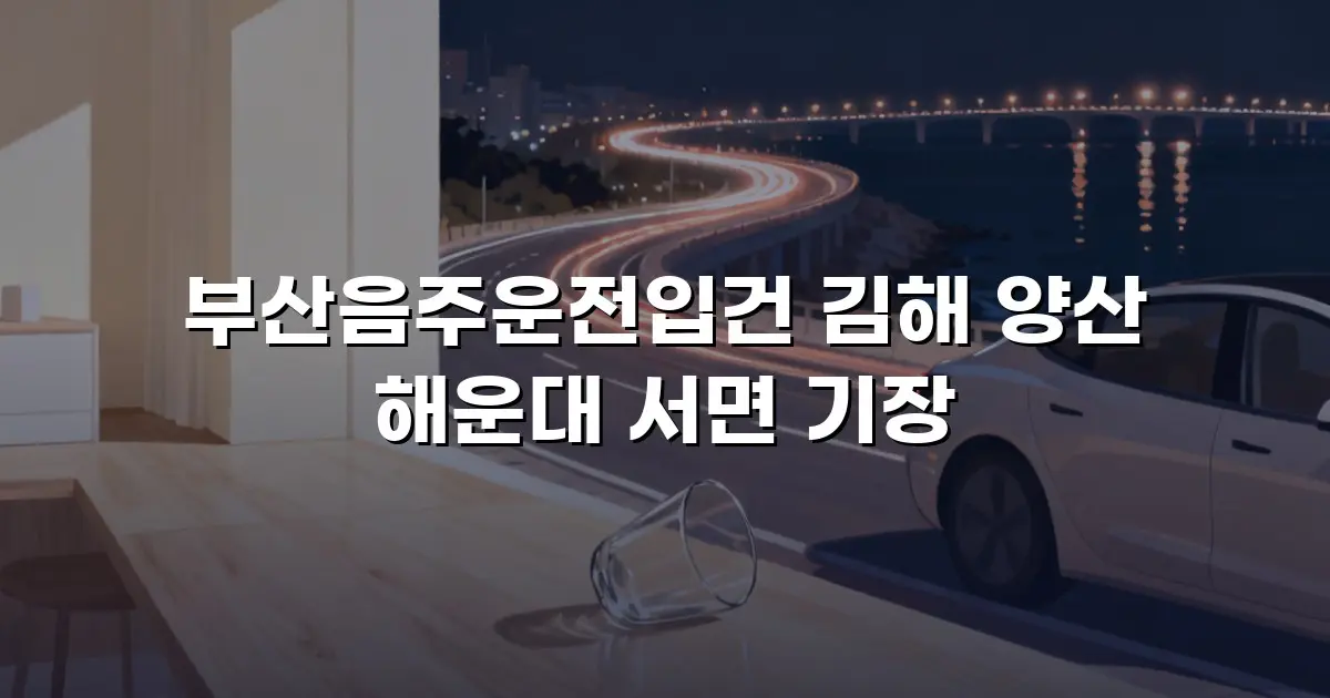 부산음주운전입건 김해 양산 해운대 서면 기장