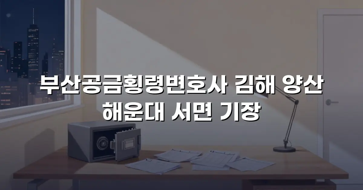 부산공금횡령변호사 김해 양산 해운대 서면 기장