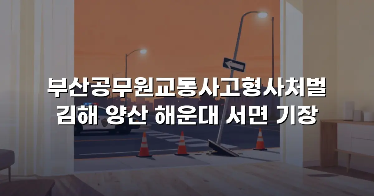 부산공무원교통사고형사처벌 김해 양산 해운대 서면 기장