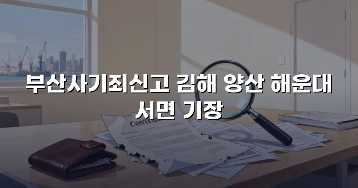 부산사기죄신고 김해 양산 해운대 서면 기장