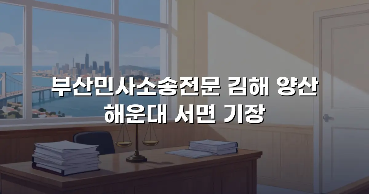 부산민사소송전문 김해 양산 해운대 서면 기장