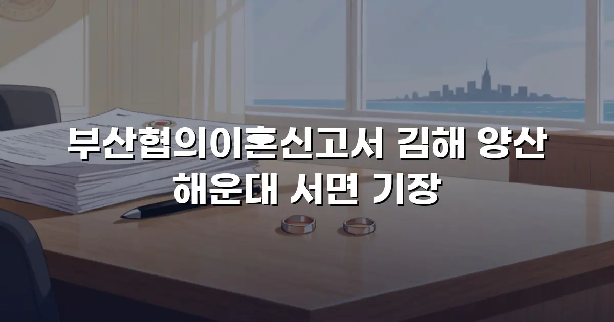 부산협의이혼신고서 김해 양산 해운대 서면 기장