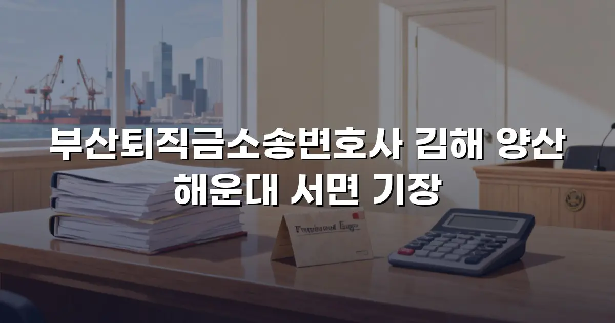 부산퇴직금소송변호사 김해 양산 해운대 서면 기장