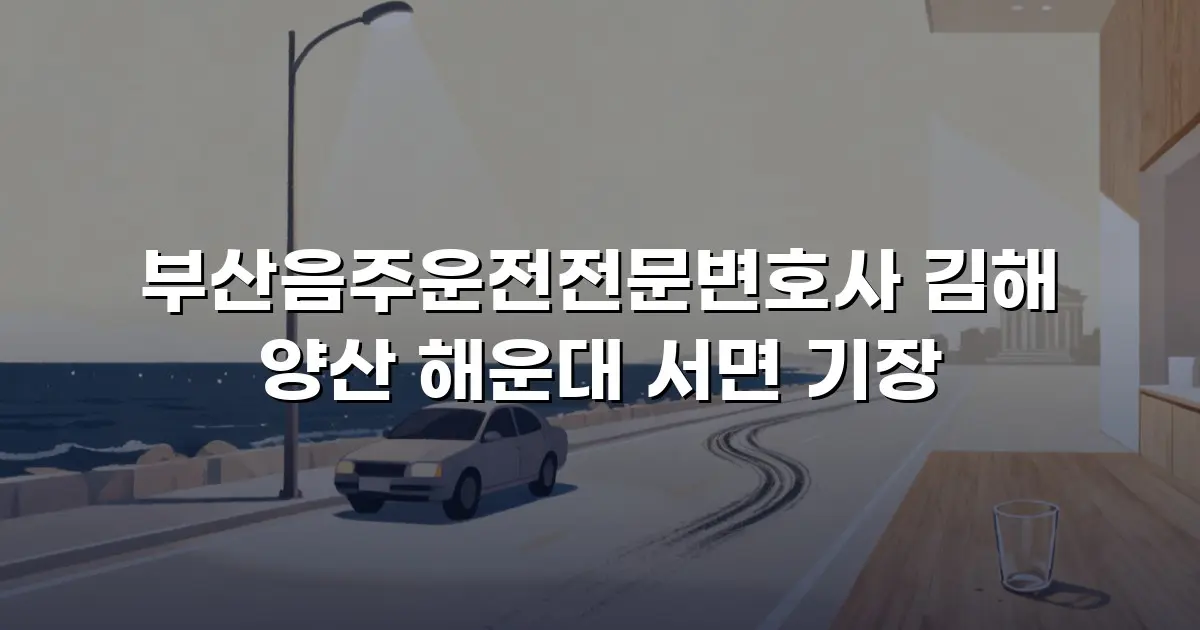 부산음주운전전문변호사 김해 양산 해운대 서면 기장