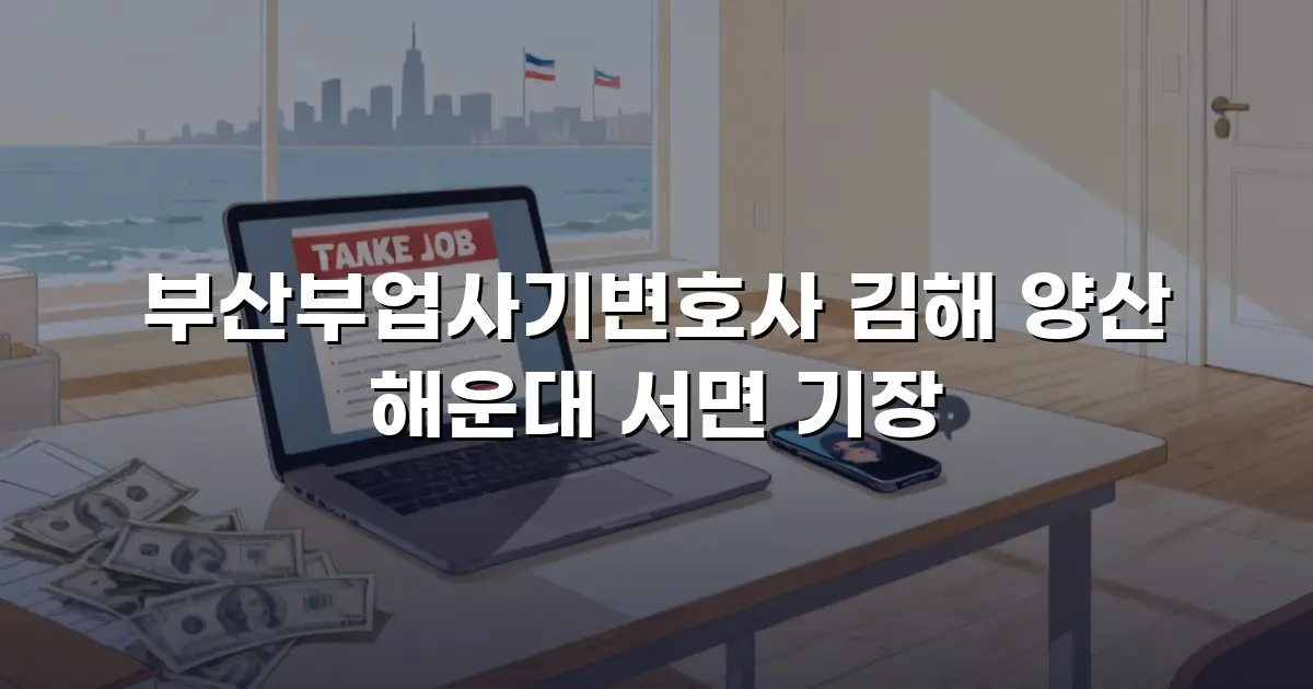 부산부업사기변호사 김해 양산 해운대 서면 기장
