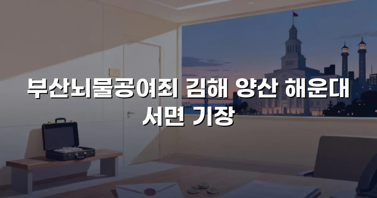 부산뇌물공여죄 김해 양산 해운대 서면 기장