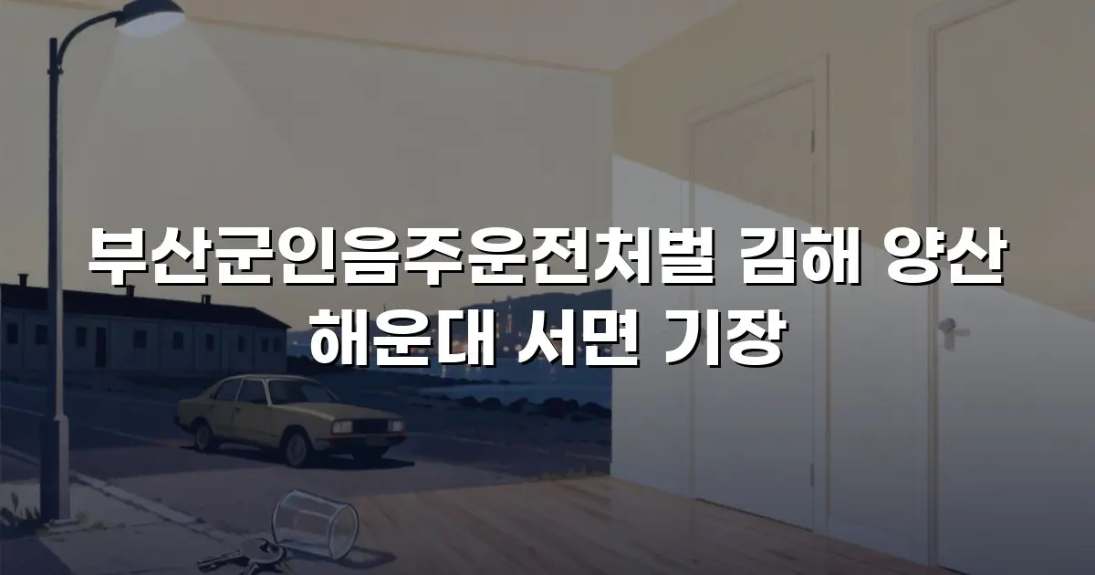 부산군인음주운전처벌 김해 양산 해운대 서면 기장
