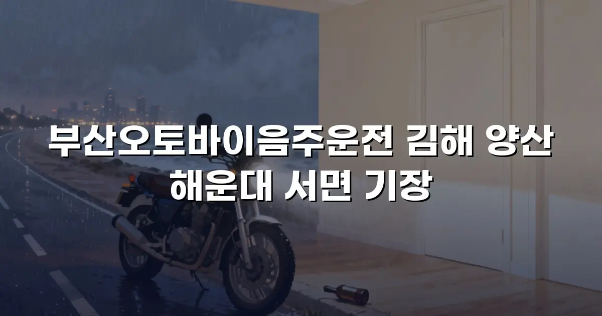부산오토바이음주운전 김해 양산 해운대 서면 기장