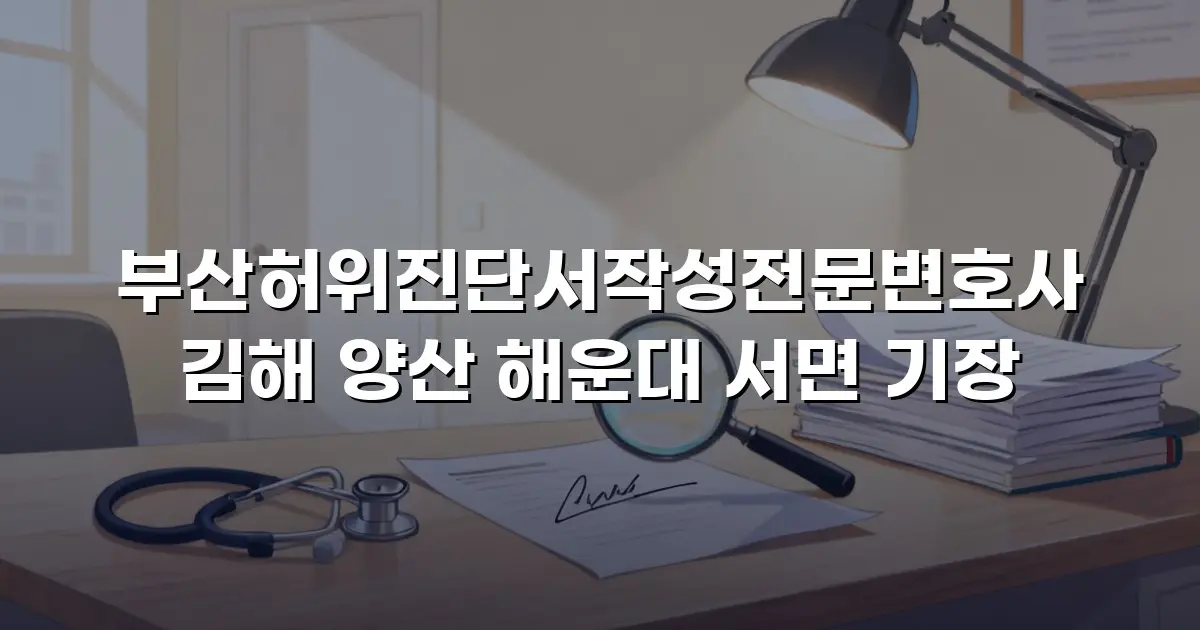 부산허위진단서작성전문변호사 김해 양산 해운대 서면 기장