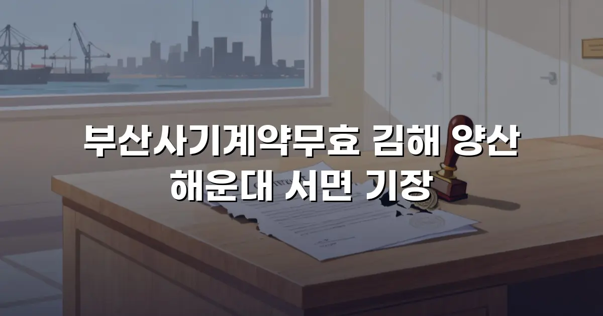 부산사기계약무효 김해 양산 해운대 서면 기장