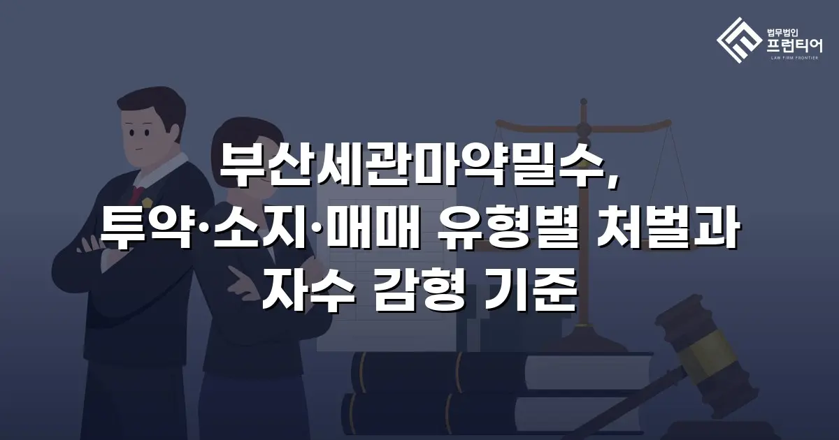 부산세관마약밀수, 투약·소지·매매 유형별 처벌과 자수 감형 기준