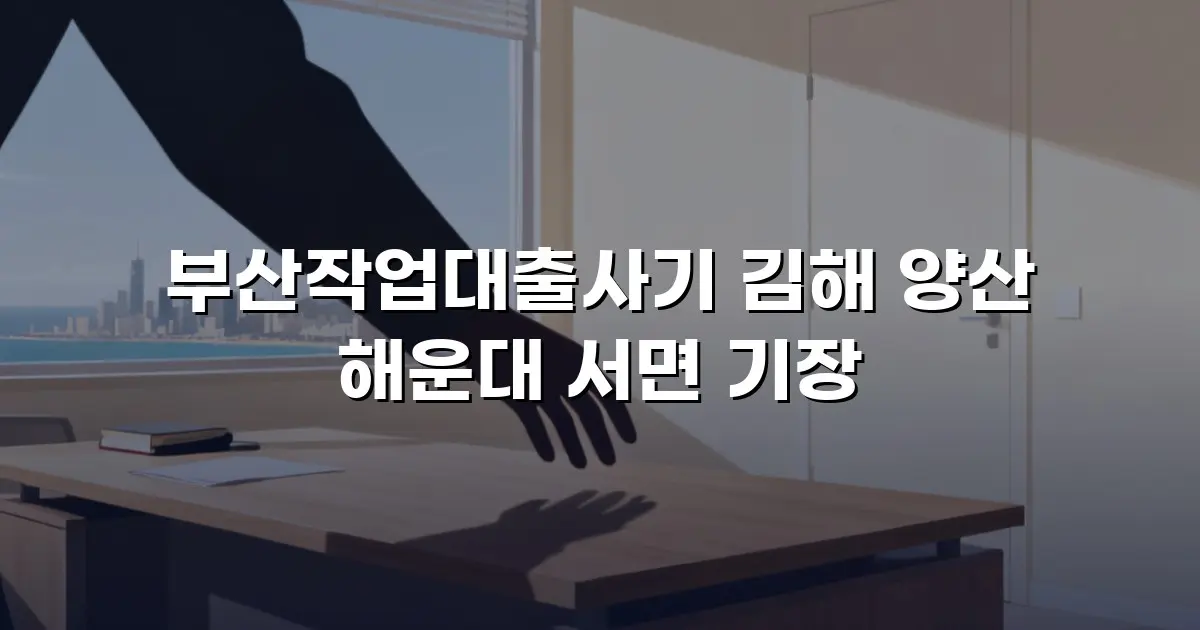 부산작업대출사기 김해 양산 해운대 서면 기장