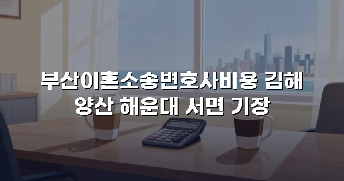 부산이혼소송변호사비용 김해 양산 해운대 서면 기장