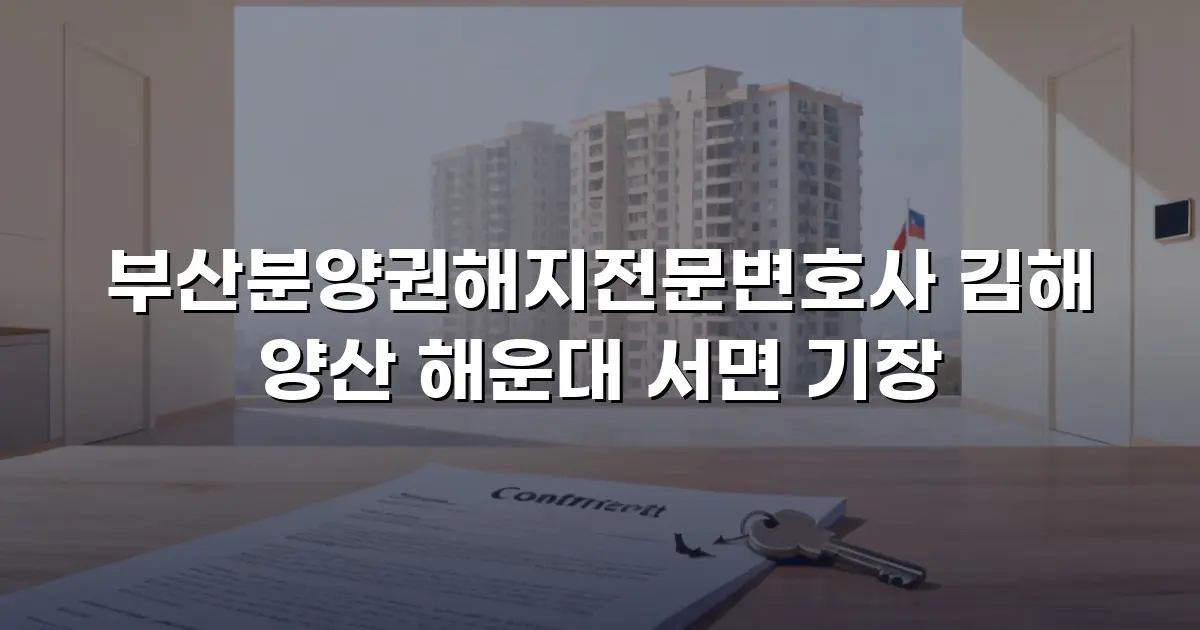 부산분양권해지전문변호사 김해 양산 해운대 서면 기장