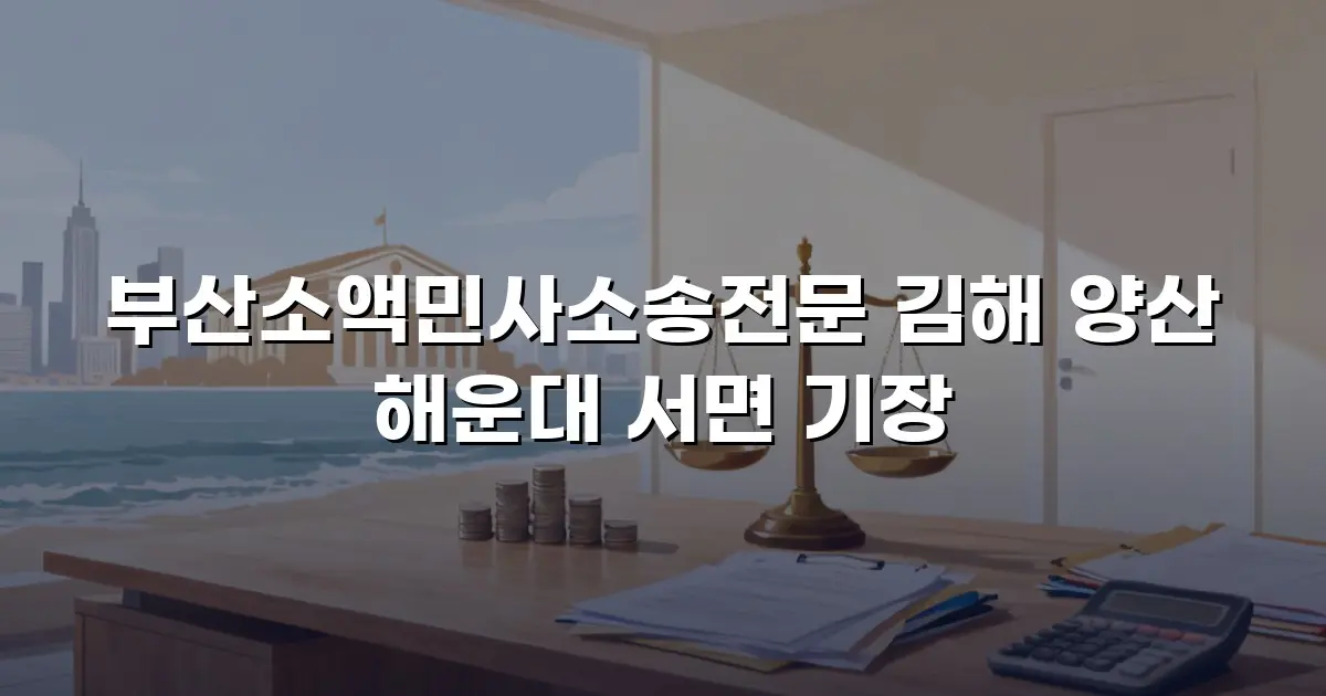 부산소액민사소송전문 김해 양산 해운대 서면 기장