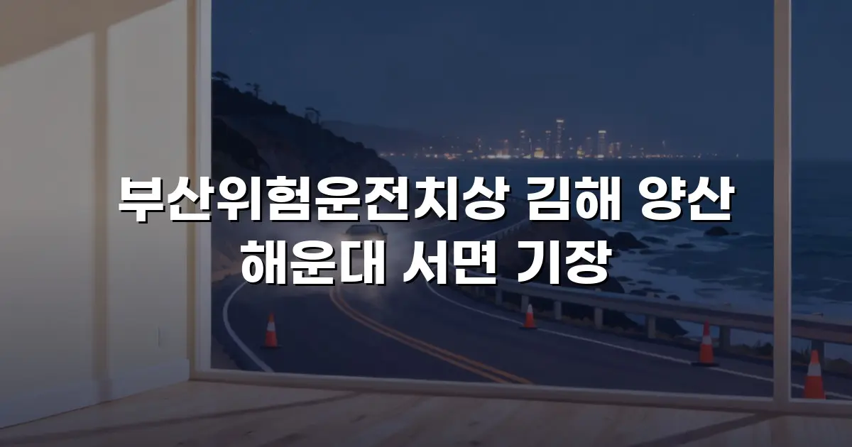 부산위험운전치상 김해 양산 해운대 서면 기장