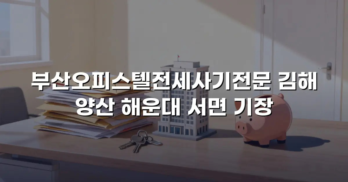부산오피스텔전세사기전문 김해 양산 해운대 서면 기장